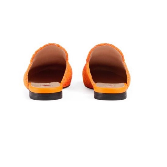 Gucci Orange Princeton floral lace backless loafer - Picture 4 of 15